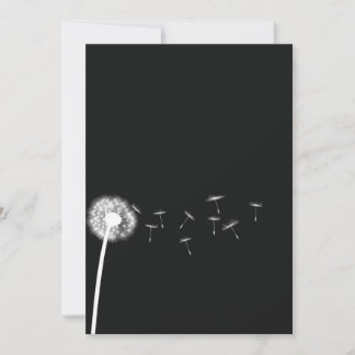 Dandelion Wish Black and White Wedding bjudande Inbjudningar
