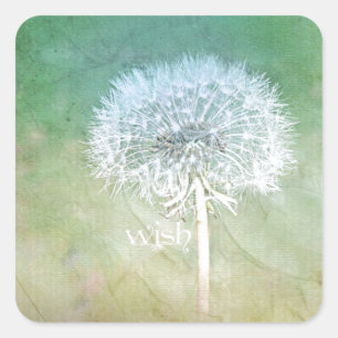 Dandelion Wish Dreamy Design Fyrkantigt Klistermärke