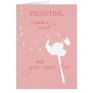 Dandelion Wish Kom True Valentine Kärlek Hälsningskort