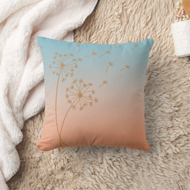 Dandelion Wish Ombre Twilight Dekorativ kudde (Filt)