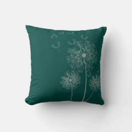 Dandelionblomma på teal kudde