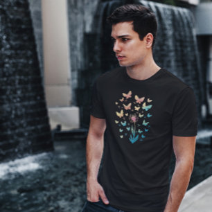 Dandelionblommor och fjärilar t shirt