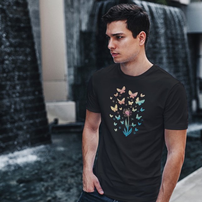 Dandelionblommor och fjärilar t shirt (Skapare uppladdad)