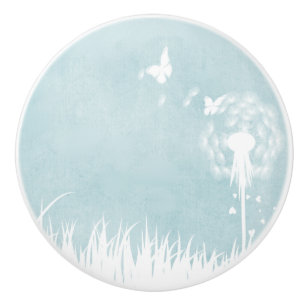 Dandelioner, fjärilar och Blå himmel Knopp