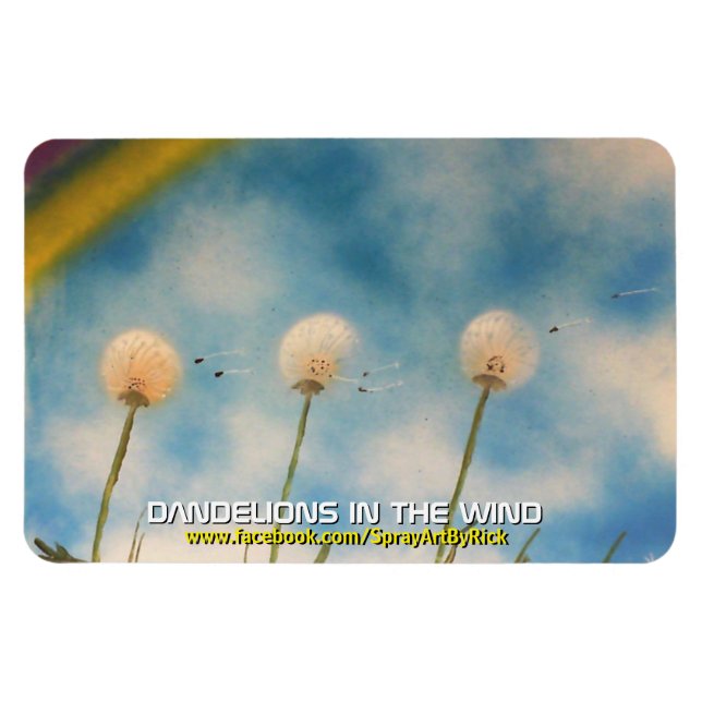 Dandelioner i Vinden Magnet (Horisontell)