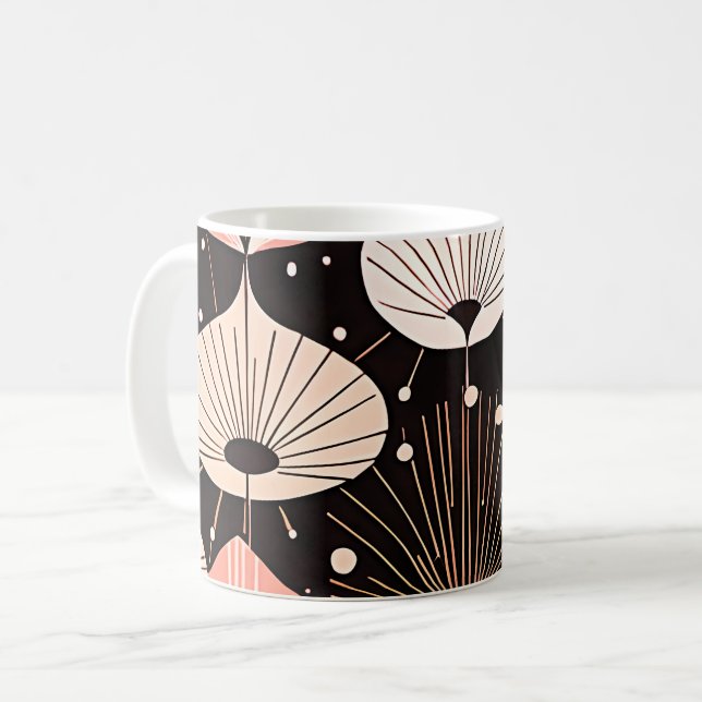 Dandelioner - Medelårhundrade - Retro Modern desig Kaffemugg (Framsida vänster)