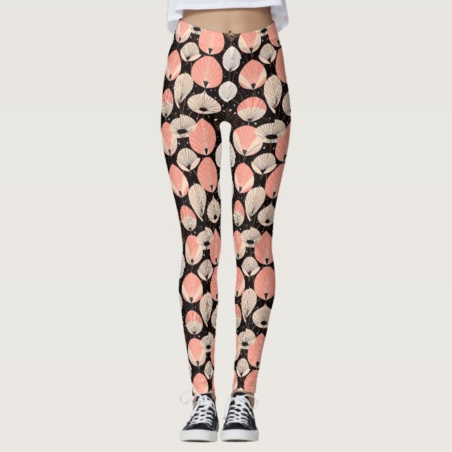 Dandelioner - Medelårhundrade - Retro Modern desig Leggings (Framsida)