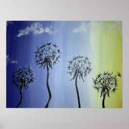 Dandelioner och himlar poster