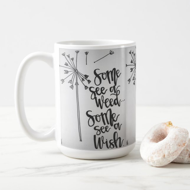Dandelioninspiration - ogräs/want kaffemugg (Med munk)