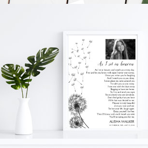 Dandelions A jag sitter i himlens minnesskylt Fototryck