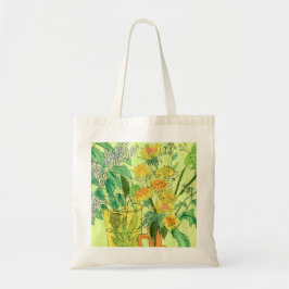 Dandelions Bird Cherry Summer Flowers Blommigt Art Tygkasse