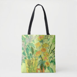 Dandelions Bird Cherry Summer Flowers Blommigt Art Tygkasse