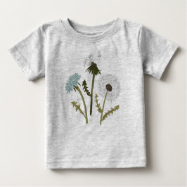 Dandelions Blue Grått Flowers T Shirt