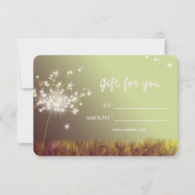Dandelions Business Gift-certifikat (Framsida)