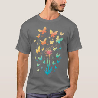 Dandelions Butterflies Vår sommar T Shirt