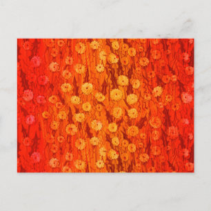 Dandelions Fält Summer Flowers Red Orange Ombre Vykort