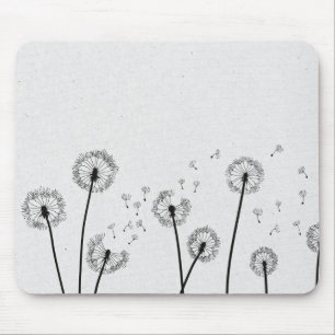 Dandelions Flowers Pappus Spores Grått Musmatta