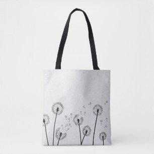 Dandelions Flowers Pappus Spores Grått Tygkasse