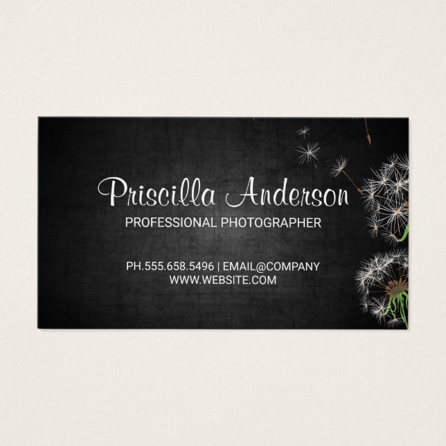 Dandelions Flytande Visitkort (Framsidan)