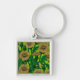 Dandelions Fyrkantig Silverfärgad Nyckelring