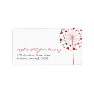 Dandelions Kärlek Cute Summer Bröllop Adressetiket Adressetikett