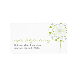 Dandelions Kärlek Cute Summer Bröllop Adressetiket Adressetikett