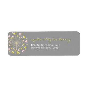 Dandelions Kärlek Cute Summer Bröllop Adressetiket Returadress Etikett