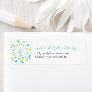 Dandelions Kärlek Cute Summer Bröllop Adressetiket Returadress Etikett