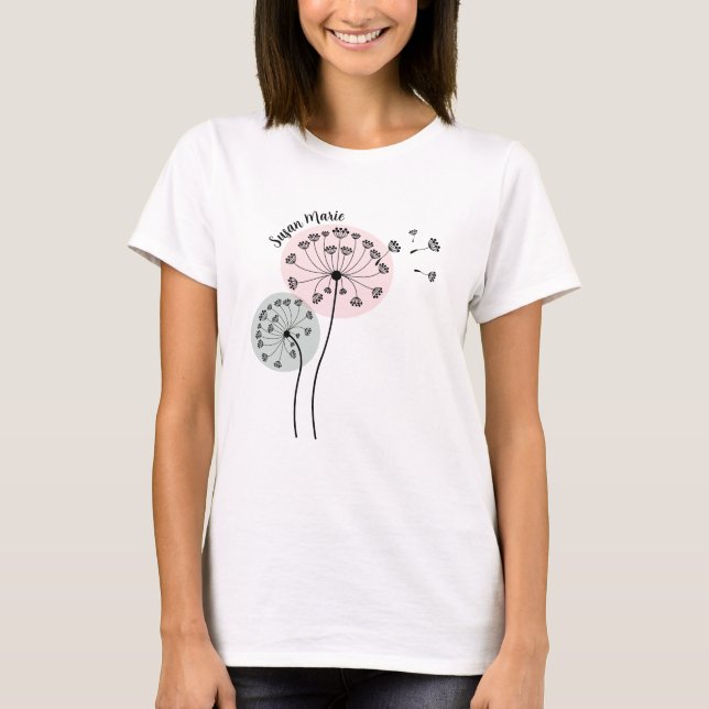 Dandelions Line Art T Shirt (Framsida)