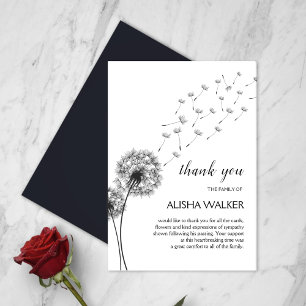 Dandelions minimalism Funeral Memorial Tack Kort