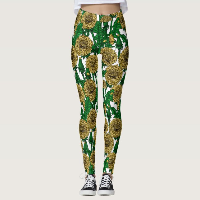 Dandelions på vita leggings (Framsida)