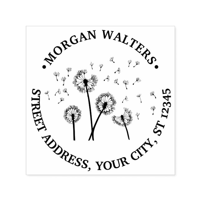 Dandelions Seeds i Vind Namn Returadressen Självfärgande Stämpel (Design)