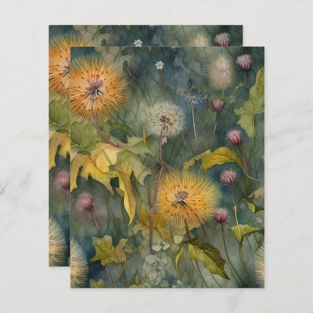 Dandelions skrapbok Papper (Fram/baksida)