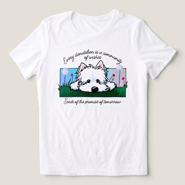 Dandelions Westie T-Shirt Tri-Blend Shirt (Design Framsida)