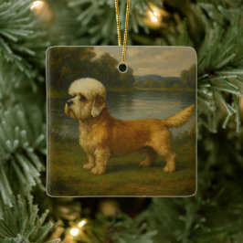 Dandi Dinmont Terrier Julgransprydnad Keramik