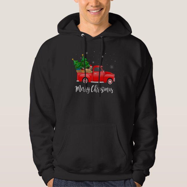 Dandi Dinmont Terrier Red Lastbil Julgran Xma Hoodie (Framsida)