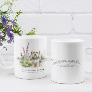 Dandie Dinmont Akvarell Hund & Ras Citat Kaffemugg