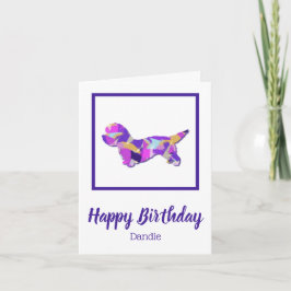 Dandie Dinmont Hund Silhouette Cute PPY&B Birthday Kort