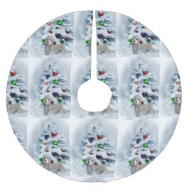 Dandie Dinmont jul Julgransmatta Borstad Polyester