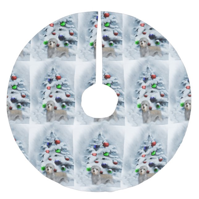 Dandie Dinmont jul Julgransmatta Borstad Polyester (Framsidan)