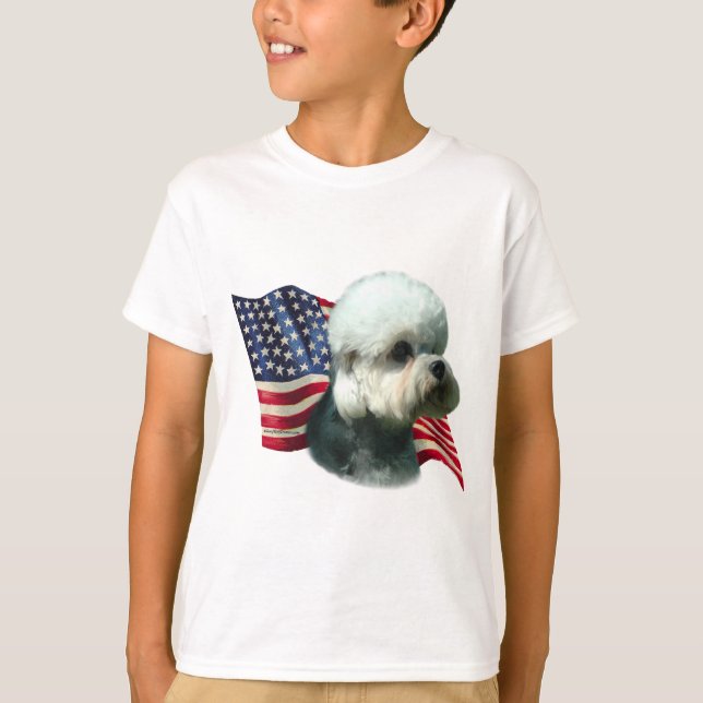 Dandie Dinmont Terrier Flagga T Shirt (Framsida)