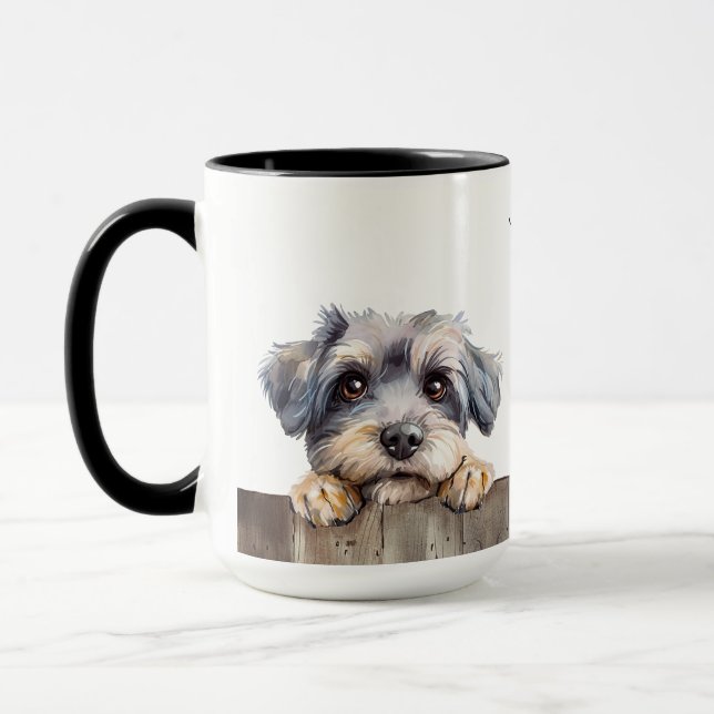 Dandie Dinmont Terrier Hund Mugg (Vänster)
