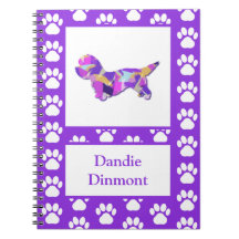 Dandie Dinmont Terrier Hund Silhouette PurplePY&B