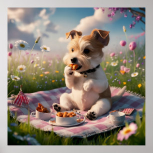 Dandie Dinmont Terrier i Picnic Poster