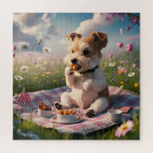 Dandie Dinmont Terrier i Picnic