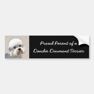 Dandie Dinmont Terrier målning Original Hund Art Bildekal
