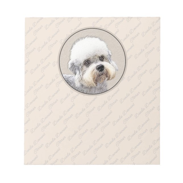 Dandie Dinmont Terrier Painting Original Hund Art Anteckningsblock (Framsida)