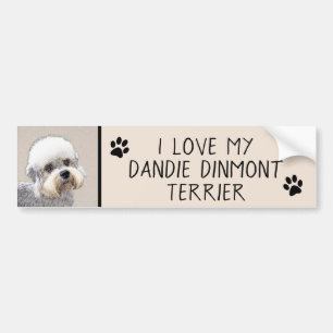 Dandie Dinmont Terrier Painting Original Hund Art Bildekal