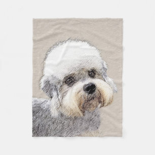 Dandie Dinmont Terrier Painting Original Hund Art Fleecefilt