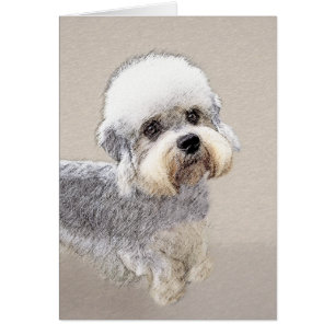 Dandie Dinmont Terrier Painting Original Hund Art Hälsningskort